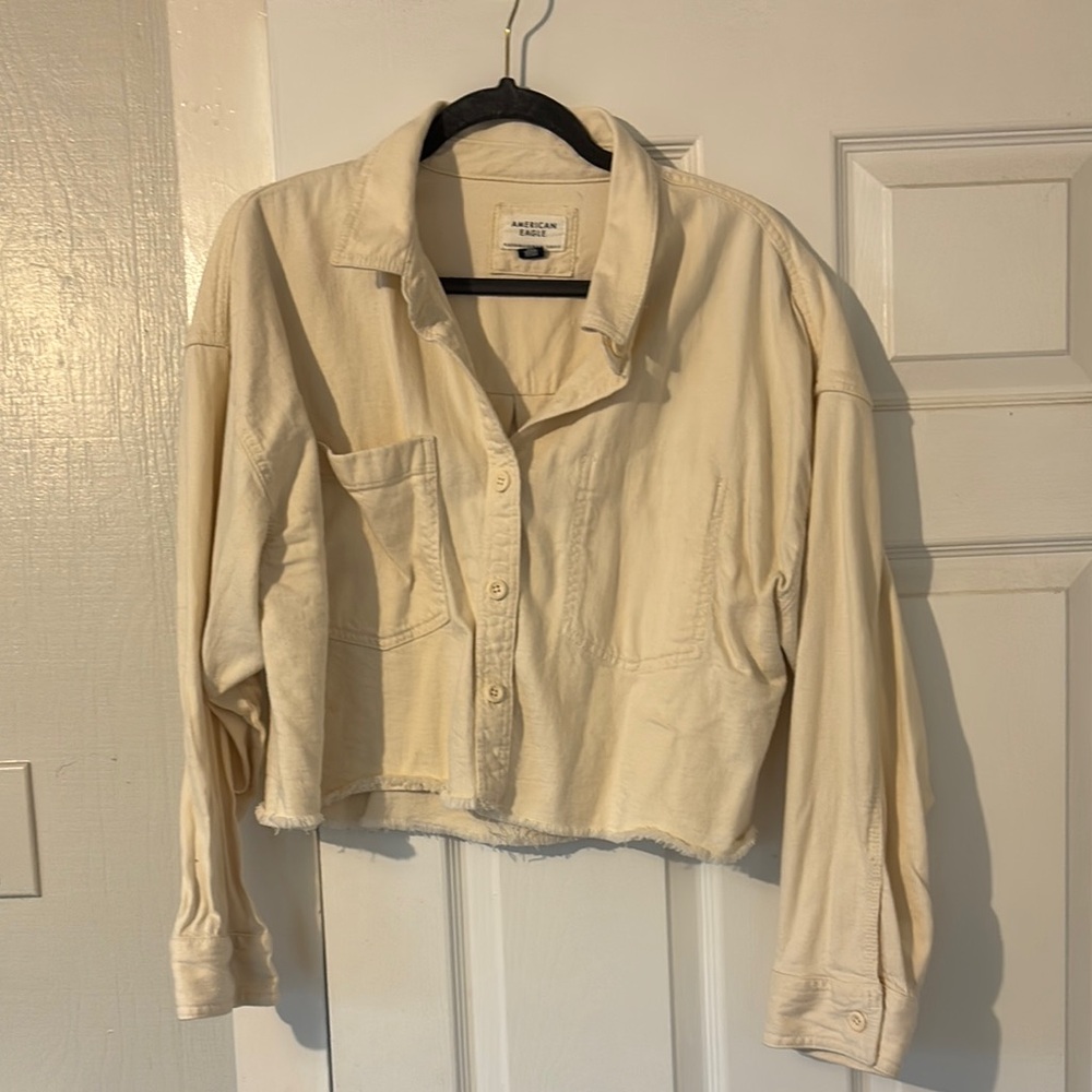 American Eagle Outfitters Cream Women's Jacket